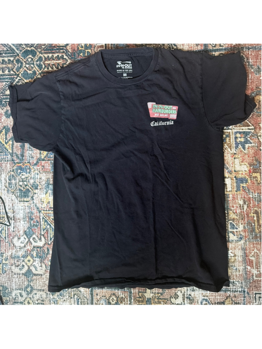 Men's In-N-Out Burger Graphic Tee Black Size M